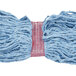 A close-up of a blue Rubbermaid Super Stitch looped end wet mop head.
