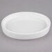 A white Libbey Royal Rideau porcelain oval bowl.