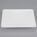 A white square Libbey porcelain plate with a small white border.