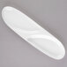 A white oval porcelain serving tray with two oval wells.