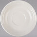 A white Tuxton Hampshire saucer with a ribbed pattern.