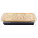 A Durable Packaging black and gold aluminum foil container with a dome lid.