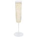 A clear Fineline plastic champagne flute.