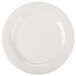 A white porcelain plate with a medium white rim.