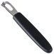 A Victorinox channel knife with a black plastic handle and silver metal blade.