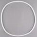 A white plastic gasket for a front loading food pan carrier.