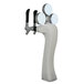 A Micro Matic beer tap with three white plastic faucet handles.