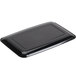 A white rectangular Sabert black plastic catering tray with a lid.