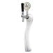 A Micro Matic chrome tap tower with a lighted white medallion and round metal tap handle.