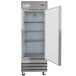 An Avantco stainless steel reach-in freezer with a solid door.