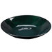 A close-up of a green GET Cosmo melamine bowl with a black rim.