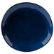 A blue GET Cosmo melamine plate with a white background and rim.