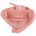 A polyethylene pink bowl with a handle.
