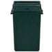 A green Rubbermaid Slim Jim rectangular trash can with a green lid.