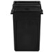 A black Rubbermaid Slim Jim rectangular plastic trash can with a black lid.