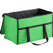 A green and black Choice insulated food delivery bag with a handle.