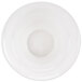 A CAC bone white porcelain bowl with a small hole in the middle.