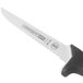An ARY VacMaster serrated utility knife with a black handle and white blade.
