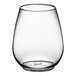 A clear Visions stemless wine sampler glass.
