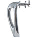 A Micro Matic chrome metal faucet with three taps and silver handles.
