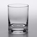 A close-up of a clear Libbey Reserve rocks glass with a small rim.