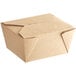 Choice 4 5/8" x 3 1/2" x 2 1/2" Kraft Microwavable Folded Paper #1 Take-Out Container - 450/Case