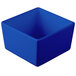 A Tablecraft cobalt blue square bowl with straight sides.