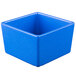 A blue square Tablecraft bowl with a white background.