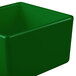 A green Tablecraft Contemporary Collection square bowl.