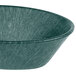 A green polyethylene oval basket with a dark green rim.