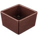 A square brown Tablecraft Contemporary Collection bowl with a maroon speckle pattern.