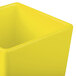 A yellow Tablecraft Contemporary Collection straight sided bowl with a lid.