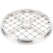 A silver Hobart 1" dicing grid with holes in it.