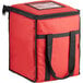 A red Choice insulated food delivery bag with a black handle.