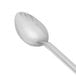 A Vollrath stainless steel basting spoon with a silver handle.