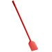A red plastic paddle with a long handle.