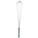 A Vollrath Jacob's Pride stainless steel whisk with a blue nylon handle.