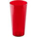 A case of 72 ruby red Cambro plastic tumblers.