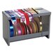 A gray metal Bulman Deluxe Ribbon Dispenser with colorful ribbons.
