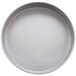 An American Metalcraft tin-plated stainless steel round cake pan with straight sides.