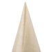 A close-up of a Tablecraft mini wooden serving cone.