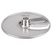 A stainless steel Hobart 5/16" Slicing Plate for a food processor.