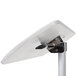 A white metal Luxor pneumatic adjustable height lectern.