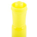 A yellow plastic bottle with a yellow lid and a round top containing Universal Fluorescent Yellow Desk Style Highlighters.