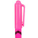 An Avery pink highlighter pen with a black and red tip and handle.