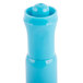 A blue plastic bottle of Universal Fluorescent Blue Desk Style Highlighters with a lid.