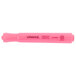 A Universal desk style highlighter with a fluorescent pink barrel and chisel tip.