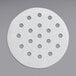 A white 4" round patty paper with holes.