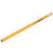A yellow Universal One pencil with black writing and an eraser.