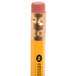 A Universal One Blackstonian pencil with a yellow barrel and a pink eraser.